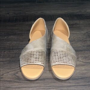 Women's Beige Peep-Toe Sandals